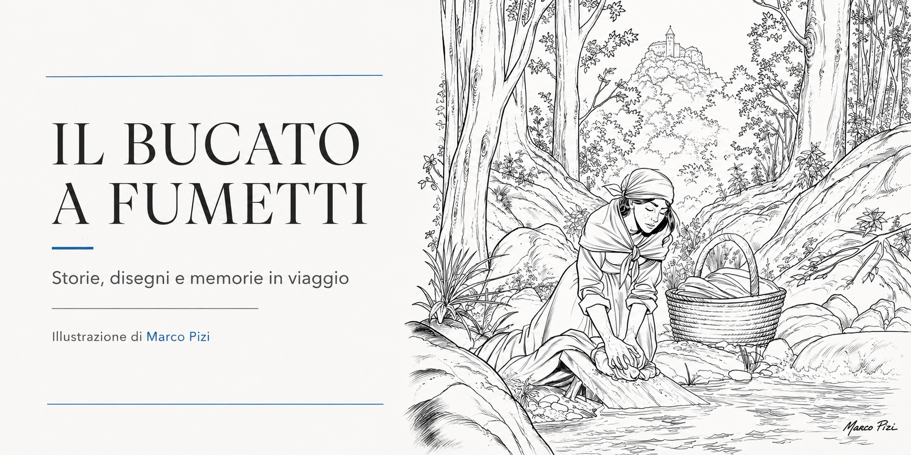 Il bucato a fumetti – Storie, disegni e memorie in viaggio. Illustrazione di Marco Pizi